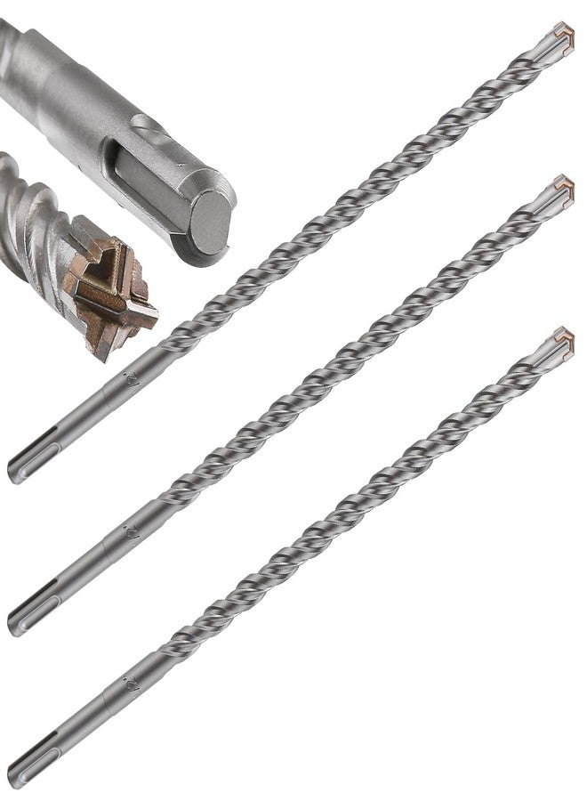 Wensilon Concrete Drill Bit lengthening 1pcs 1/2" X 18"-16" Cross-Type Double Thread Carbide Material Suitable for Concrete, Brick, Cement Walls, Stone, Extra Long Hammer Drill Bits for Concrete - Image 1