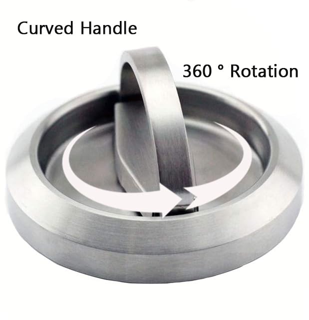 Hdtyyln 1pcs Round Recessed Pull, Recessed Door Knob, Cabinet Round Hidden Handle, Embeded Concealed Brushed Stainless Steel Handle for Modern Bedroom Door Drawer Wardrobe (Silver) - Image 2