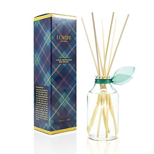 LOVSPA Reed Diffuser Set, Birchwood Pine Scented Oil Diffuser with Sticks, Home Fragrance Accessories for Bathroom Shelf Decor, Aroma Diffusers for Home or Office Desk, USA Made - Image 1