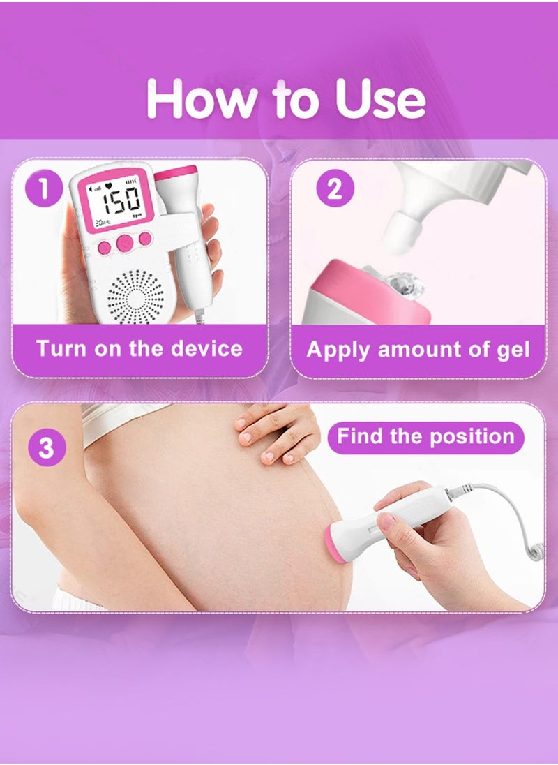 Generic Fetal Heart Rate Detector, Portable Fetal Heart Rate Detector, Home Doppler Meter With LCD Display, For Monitoring Baby's Heartbeat At Home  - Image 5