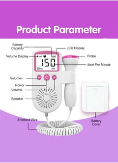 Generic Fetal Heart Rate Detector, Portable Fetal Heart Rate Detector, Home Doppler Meter With LCD Display, For Monitoring Baby's Heartbeat At Home  - Image 3