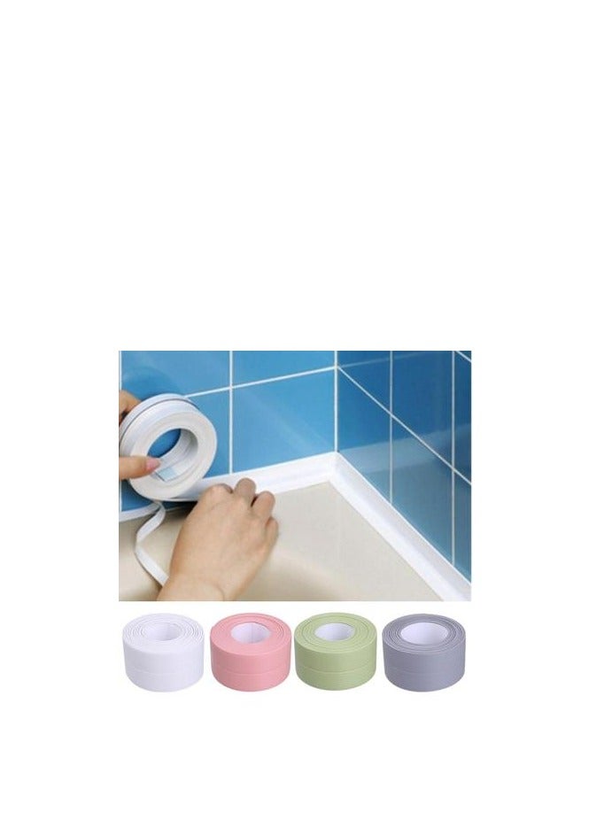 Spaceshoop Waterproof Seal Strip Length Self Adhesive Caulk Sealer Tape Bath and Wall Sealing Strip Sink Basin Edge Trim (multicolor)  - Image 1