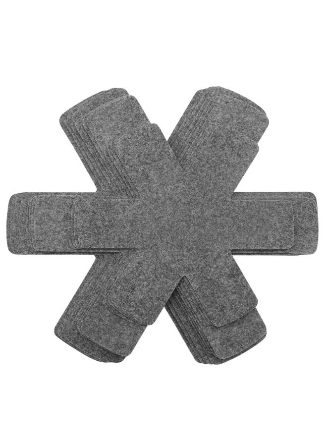 HOMESTAR 12Pcs Hexagon Felt Pot Pads , Pot and Pan Protectors,  Heat Resistant Non-Woven Fabric Pan Protector Mats, Easy Clean Cookware Separator For Stacking Pots & Pans, Grey, 38/35/26 cm - Image 1