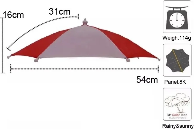 ELEVEN MARKETS Eleven Market Head Umbrella Colorful Beach Summer Red White Head Umbrella