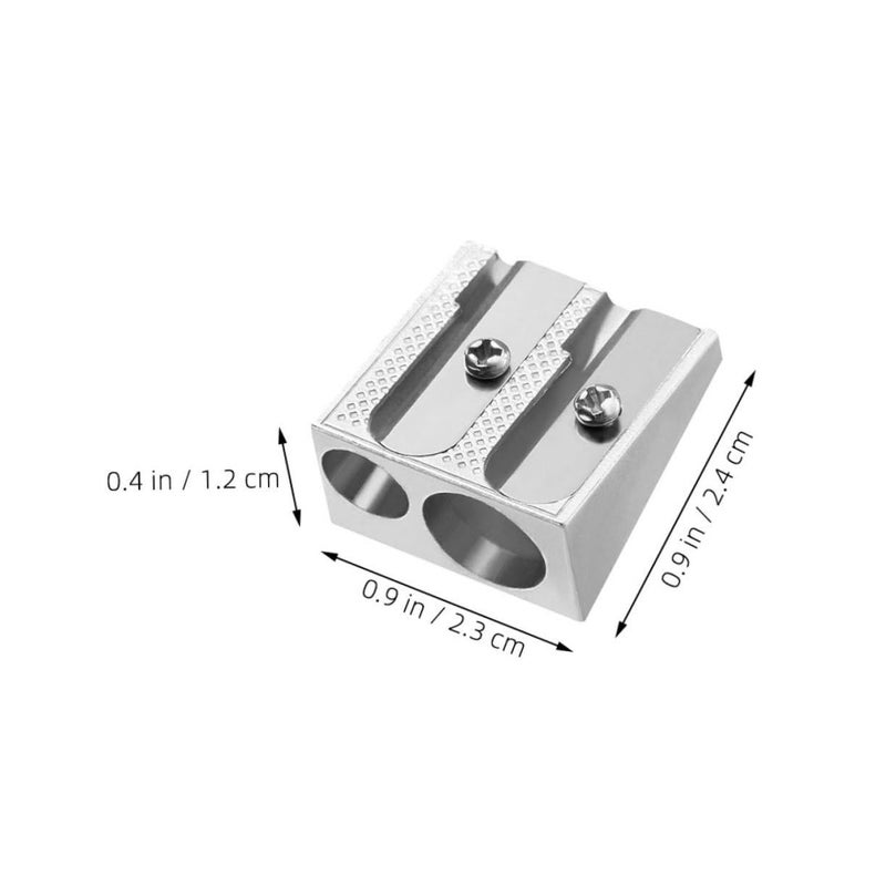 Aluminum Alloy Dual Hole Pencil Sharpener Manual for School Travel - Image 3