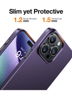 TORRAS Slim-Fit Designed for iPhone 15 Pro Case, Ultra Thin 15 Pro Phone Case, Velvety Feel, Lightweight Anti-Scratch Matte Hard iPhone 15 Pro Case 6.1 inch, Purple  - Image 5