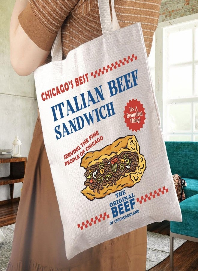 WCGXKO Bear Show Gift Italian Beef Sandwich Tote Bag Chicago Food Gift Bear Tv Show Inspired Merch - Image 3
