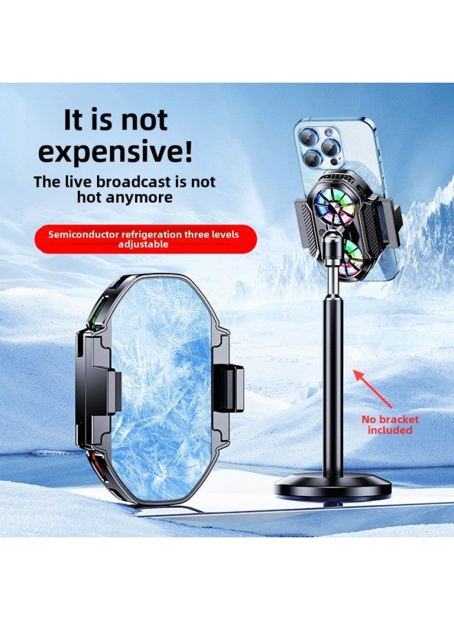 2024 Explosions GT31 Mobile Phone Radiator Semiconductor Icing Magnetic Live Refrigeration Cooling Artifact Trembles-Color:Fs06 Dual Fan Broadcast Model  - Image 1