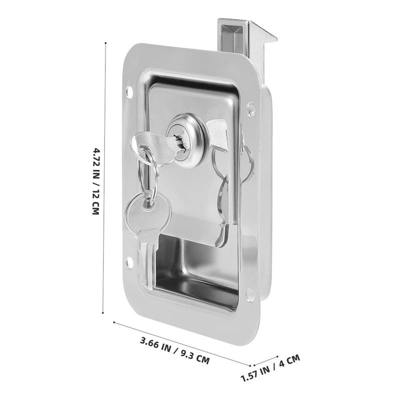 Stainless Steel Flush Mount Trailer Latch Lock for Truck Toolbox Rv Door 2pcs - Image 3
