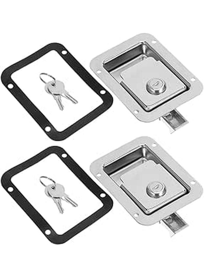 Stainless Steel Flush Mount Trailer Latch Lock for Truck Toolbox Rv Door 2pcs - Image 1
