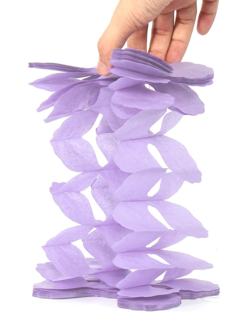Jolley Purple and White Lavender Party Decorations,Streamers and Garlands Birthday Supplies for Women and Girls, 4-Leaf Clover Paper Banners, Baby Shower, Bridal Shower, Wedding, Engagement, Bachelorette Party, and Graduation Decorations,12-Piece Set - Image 4