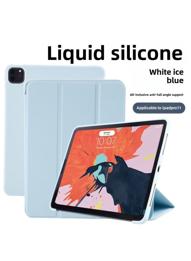 Suitable For Ipad Soft Silicone Protective Case 10 Generation Flat 10.9air45 Protective Case Pro11 Skin Feeling Mini4/5-Color:Baby Powder 】-Applicable Model:iPad7/8/9(10.2 Inches) - Image 2