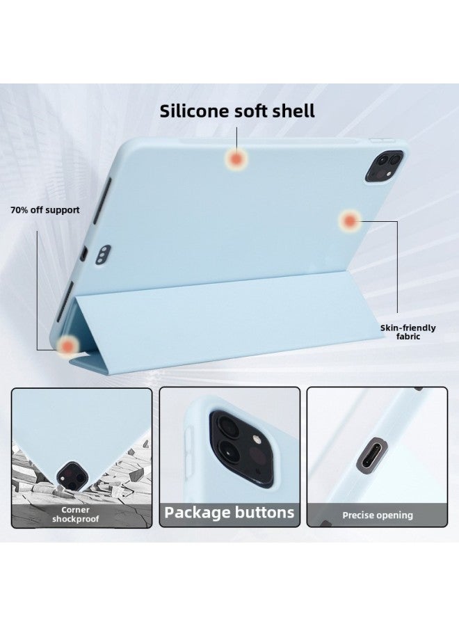 Suitable For Ipad Soft Silicone Protective Case 10 Generation Flat 10.9air45 Protective Case Pro11 Skin Feeling Mini4/5-Color:Baby Powder 】-Applicable Model:iPad7/8/9(10.2 Inches) - Image 5