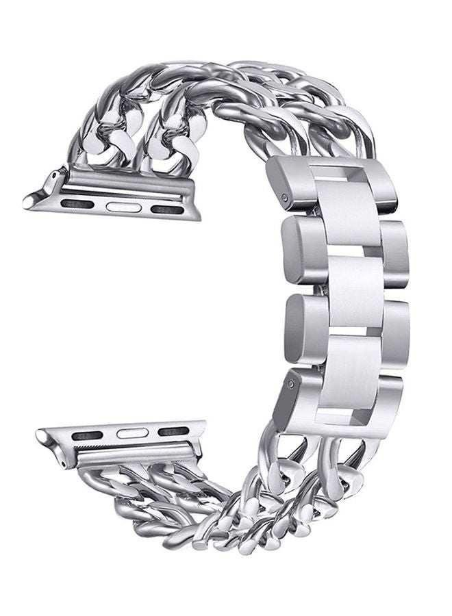 NIBEMINENT Stainless Steel Band For Apple Watch Series 1, 2, 3 38 mm Silver