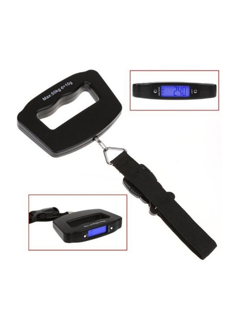 Generic Electronics Travel Luggage Scale, Digital Luggage Weighing Scales for Suitcase with Temperature Reading and Digital Backlit Lcd 50Kg / 10G Capacity (Black)  - Image 3