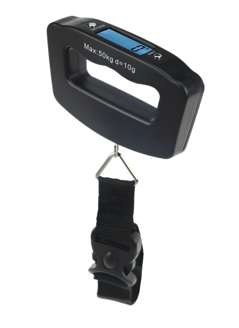 Generic Electronics Travel Luggage Scale, Digital Luggage Weighing Scales for Suitcase with Temperature Reading and Digital Backlit Lcd 50Kg / 10G Capacity (Black)  - Image 1