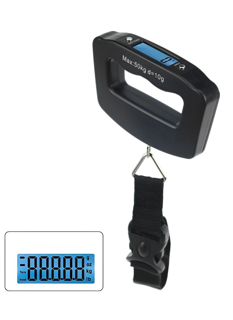 Generic Electronics Travel Luggage Scale, Digital Luggage Weighing Scales for Suitcase with Temperature Reading and Digital Backlit Lcd 50Kg / 10G Capacity (Black)  - Image 2