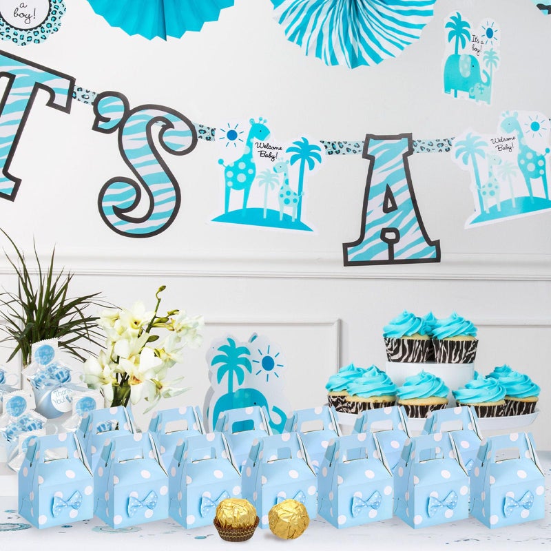 Vgoodall 30Pcs Party Favor Boxes Little Polka Dot Favor Boxes 2.8 X 2 X 4Inches Small Candy Bags Blue Treat Bags For Kids Candy Birthday Party Wedding - Image 3