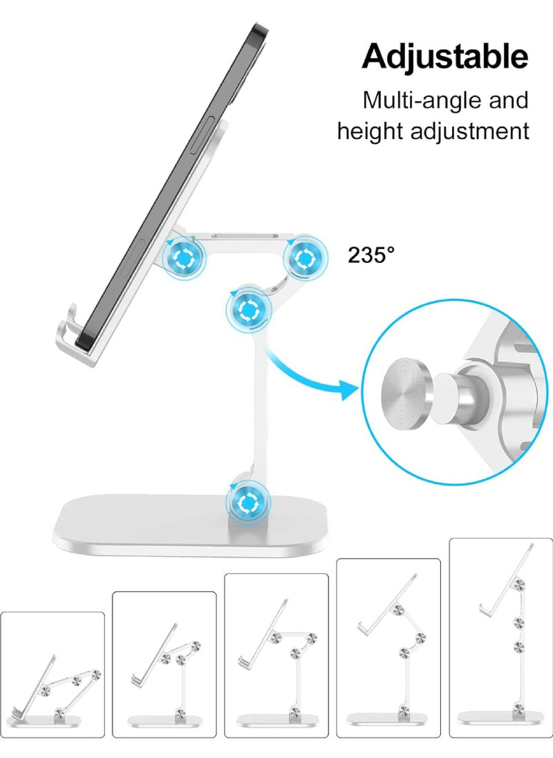 Rock Pow Phone Stand Adjustable Height and Angle Cell Phone Stand for Desk Foldable Holder Taller iPhone Stand Compatible 4.7-13in All Mobile Phone/iPad/Tablet  - Image 2