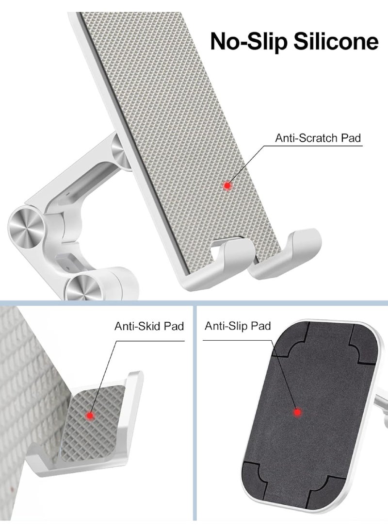 Rock Pow Phone Stand Adjustable Height and Angle Cell Phone Stand for Desk Foldable Holder Taller iPhone Stand Compatible 4.7-13in All Mobile Phone/iPad/Tablet  - Image 3