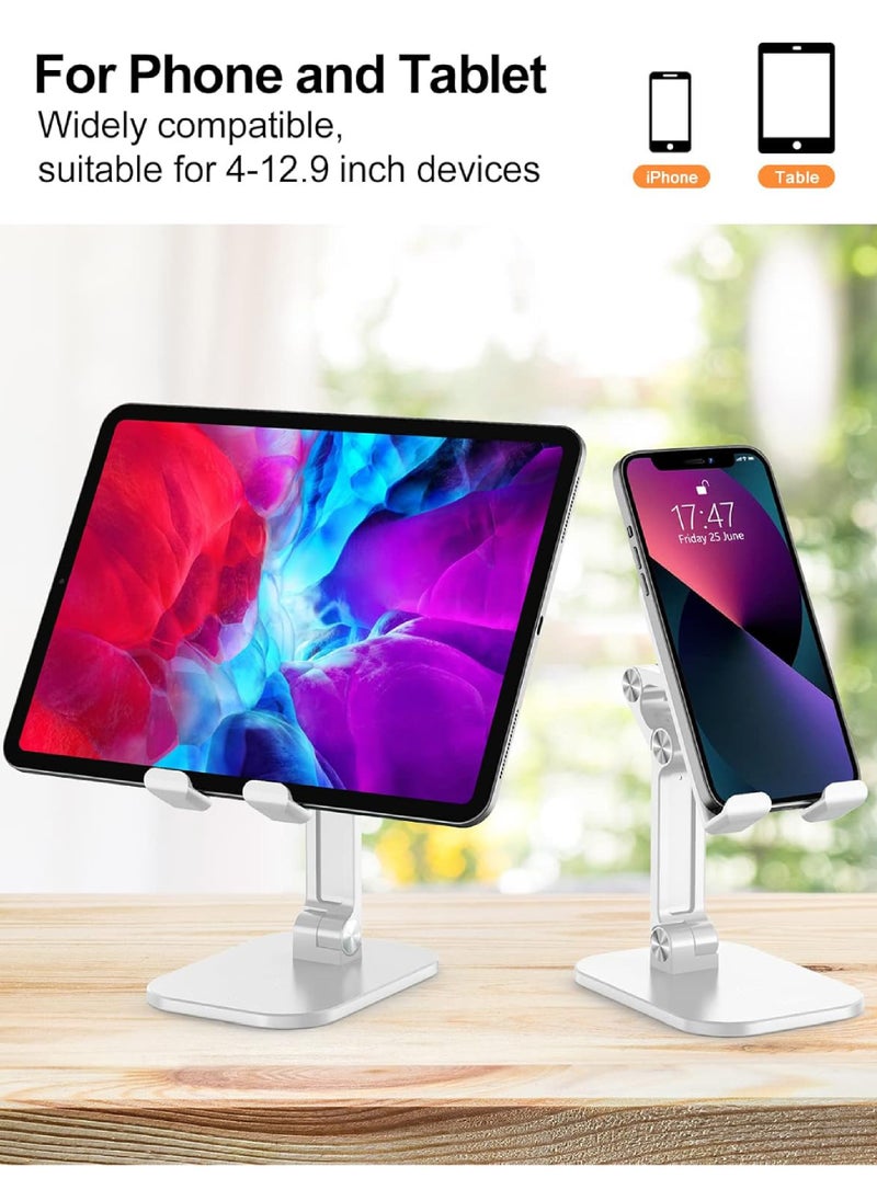 Rock Pow Phone Stand Adjustable Height and Angle Cell Phone Stand for Desk Foldable Holder Taller iPhone Stand Compatible 4.7-13in All Mobile Phone/iPad/Tablet  - Image 4