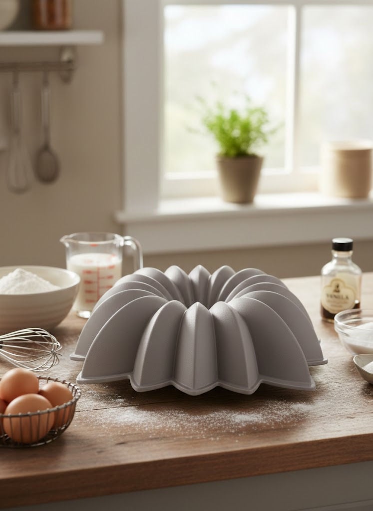 PROCILA Aluminium Granite Non-Stick Banquet Mould Pan Grey 30x25cm - Image 1