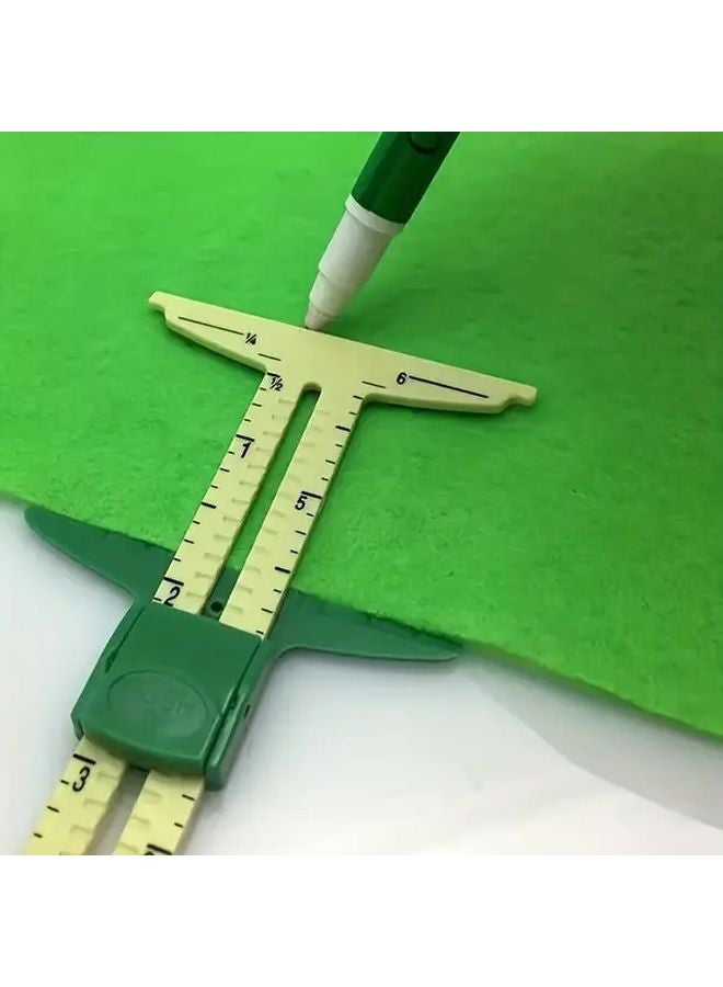 5 In 1 Multifunctional Sewing Ruler With Dual Scale Heavy Duty Plastic Tool 1pc - Image 4