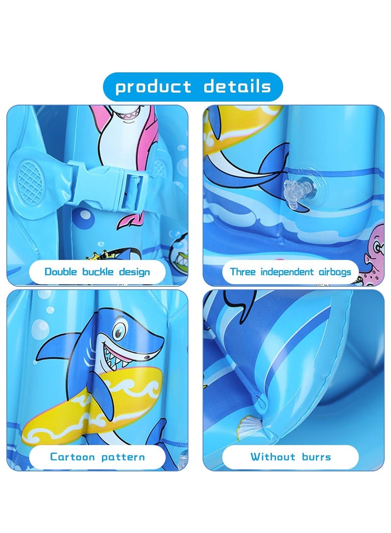 Inflatable Kid Float Swim Vest, Kids Float Swimsuit, Floaties Swim Aid, Floating Jacket,  with Adjustable Safety Strap PVC Quick Release Buckle for Beach, Swimming Learning Buoyancy Swimwear, M