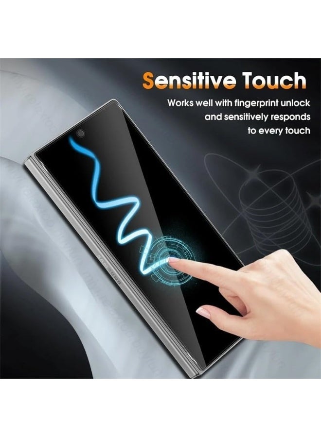 شاشة زجاجية أمامية وخلفية لهاتف Samsung Galaxy Z Fold 7 واقي شاشة للخصوصية مضاد للتجسس، طبقة زجاجية مقواة مقاومة للخدش بصلابة 9H لهاتف Samsung Galaxy Z Fold 7 - Image 2