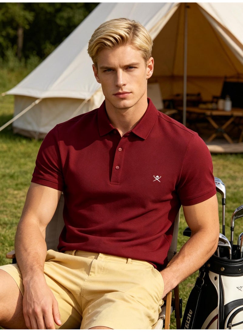 Hackett London Unisex solid color golf Polo shirt, breathable sports casual short-sleeved shirt. - Image 1
