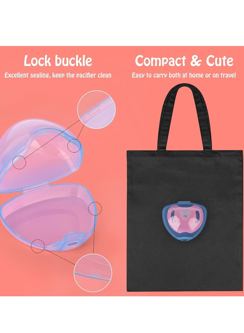 Loquat 6 Pack Pacifier Case, Pacifier Holder Case, Pacifier Container for Travel, Transparent Blue, - Image 5