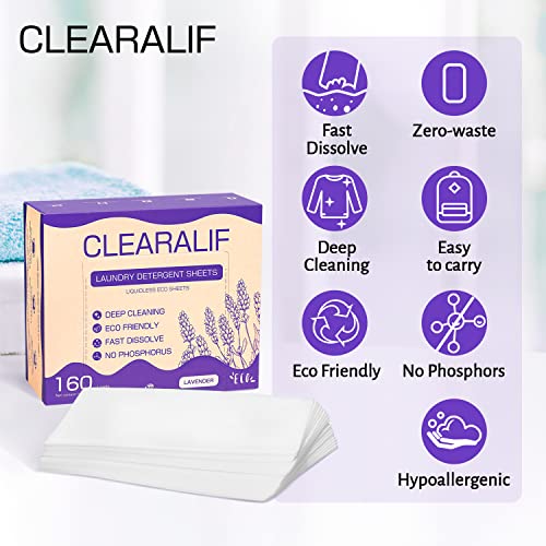 CLEARALIF Laundry Detergent Sheets 80 Sheets (Up to 160 Loads), Lavender - Great For Apartments, Dorms,Eco Friendly - Image 5