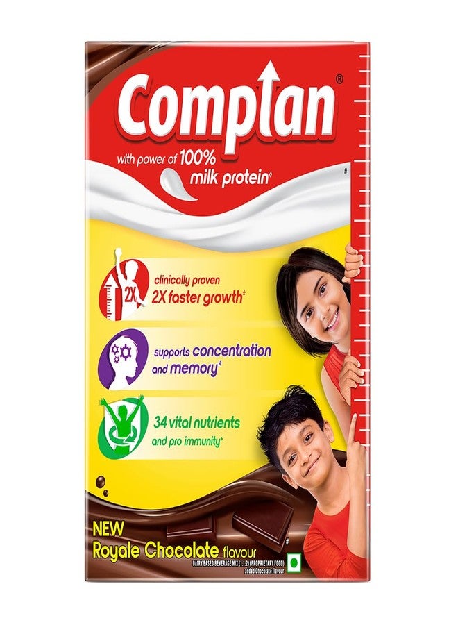 Complan Nutrition Drink Powder for Children, Royale Chocolate Flavour, 200 g Carton | Nutrition drink for kids with protein & 34 vital nutrients - Image 1