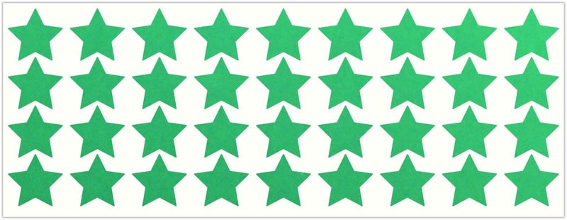 LiteMark Reflective Green 1 Inch Stars Sticker Decals for Helmets, Bicycles, Strollers, Wheelchairs and More - Pack of 36 - Image 1