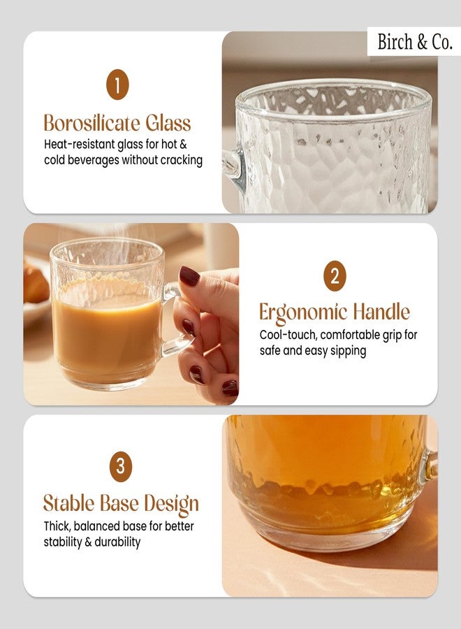 Birch & Co. طقم أكواب شاي من 6 قطع - طقم أكواب شاي، سعة كل كوب 200 مل، تصميم أنيق مضلع للشاي والقهوة والكابتشينو للاستخدام اليومي، مثالي للمنزل والمكتب والمقهى وكهدية، لون بيبل - Image 5