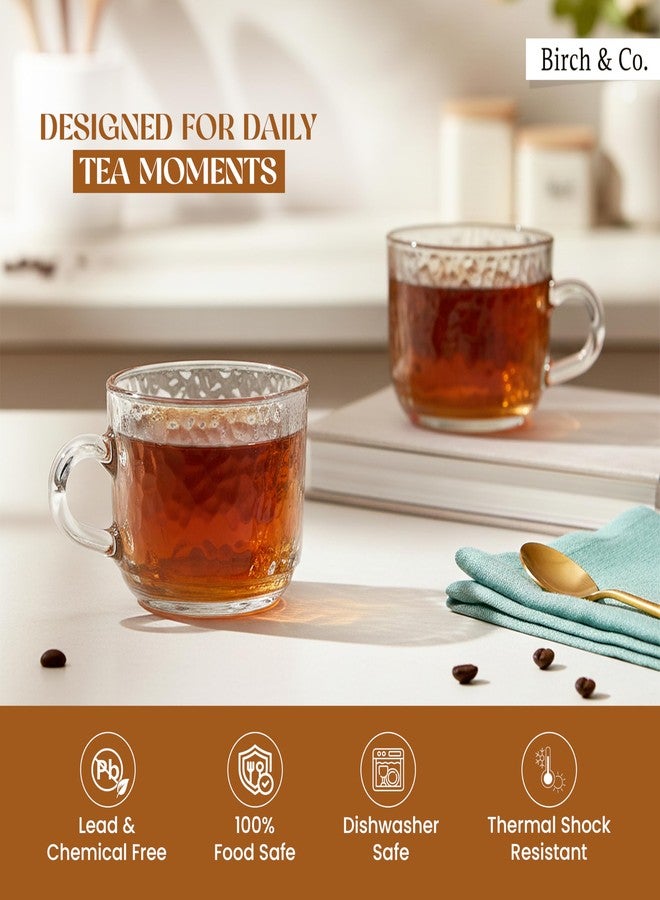 Birch & Co. طقم أكواب شاي من 6 قطع - طقم أكواب شاي، سعة كل كوب 200 مل، تصميم أنيق مضلع للشاي والقهوة والكابتشينو للاستخدام اليومي، مثالي للمنزل والمكتب والمقهى وكهدية، لون بيبل - Image 3