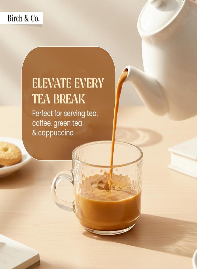 Birch & Co. طقم أكواب شاي من 6 قطع - طقم أكواب شاي، سعة كل كوب 200 مل، تصميم أنيق مضلع للشاي والقهوة والكابتشينو للاستخدام اليومي، مثالي للمنزل والمكتب والمقهى وكهدية، لون بيبل - Image 4