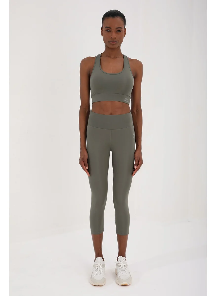 Tommy Life Çağla Women's High Waist Slimming Cross Back Detailed Sports Bustier-Capri Tights Set - 95283