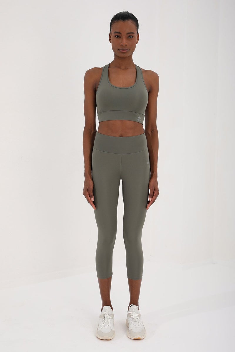 Tommy Life Çağla Women's High Waist Slimming Cross Back Detailed Sports Bustier-Capri Tights Set - 95283  - Image 1