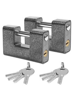 PROMASS Heavy Duty Padlocks with 8 Keys (2 Pack) - Hardened Solid Steel Hardware Monoblock Lock - 12mm Thick Shackle - Protect Garage Door, Containers, Sheds, Shutters, Lockers, Gates and Warehouses  - Image 1