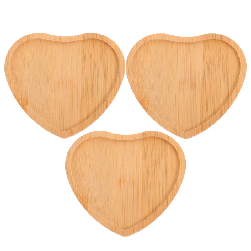 3pcs Heart Shaped Charcuterie Board Wood Serving Platters And Trays Side Dish Serving Trays Mother Day Table Decorations Supplies - Image 1