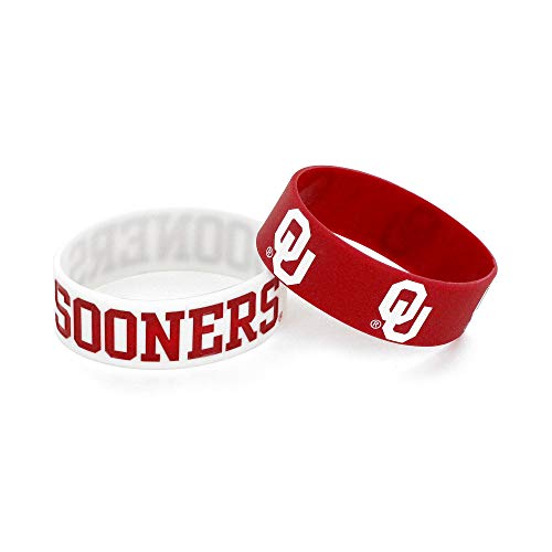 aminco NCAA Oklahoma Sooners Silicone Rubber Bracelet Wristbands, 2-Pack - Image 3