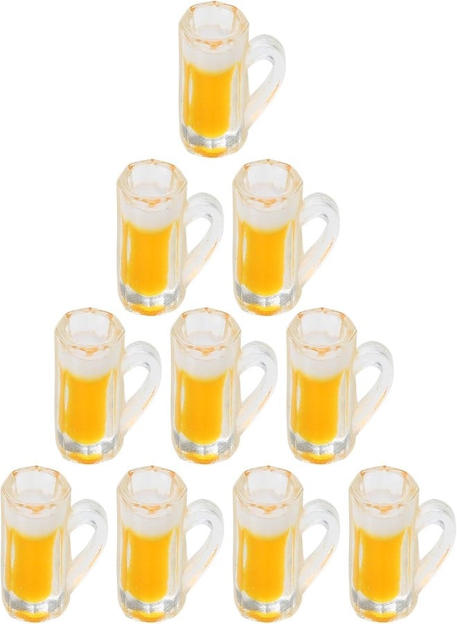 Qintreesify 10Pcs Simulation Beer Dollhouse Beer Mugs Glasses Resin Miniatures Models Photo Props Dollhouse Accessories - Image 1