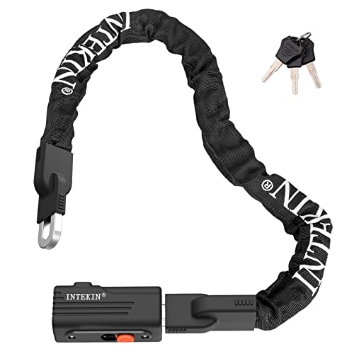 INTEKIN Bike Chain Lock 3FT 8mm Thick Steel Chain Heavy Duty Bike Lock Anti-Theft Bicycle Chain Lock with 3 Keys for E-Bike, Motorcycle, Gate, Fence - Image 1