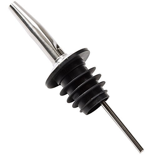 NJ OVERSEAS NCO Liquor Metal Pourers, Bottle Pourer with Tapered Spout, Best for Pouring Wine, Spirits, Syrup and Olive Oil with Black caps- Set of 3 Pcs - Image 2