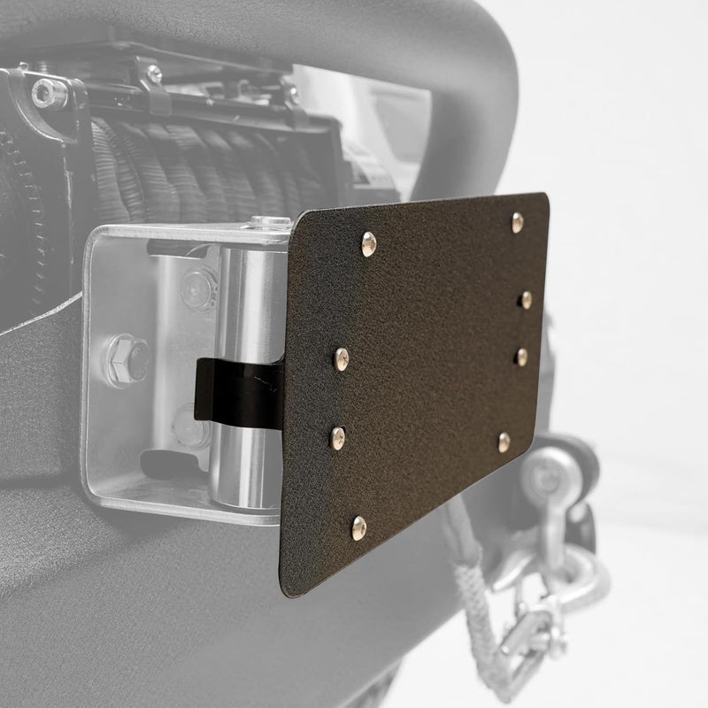 ZORASEN License Plate Mount for Winch Roller Fairlead - Durable Stainless Steel Holder - Image 1
