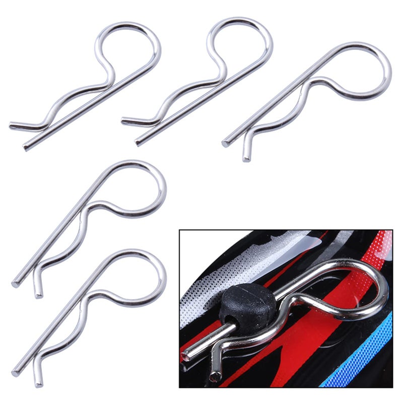 Hobbyfire 100PCS Universal RC Body Clips Pins for All 1/10 1/12 Scale Traxxas Redcat Axial SCX10 Losi HPI Himoto HSP Exceed RC Car Parts Truck Buggy Shell Replacement (Silver) - Image 3