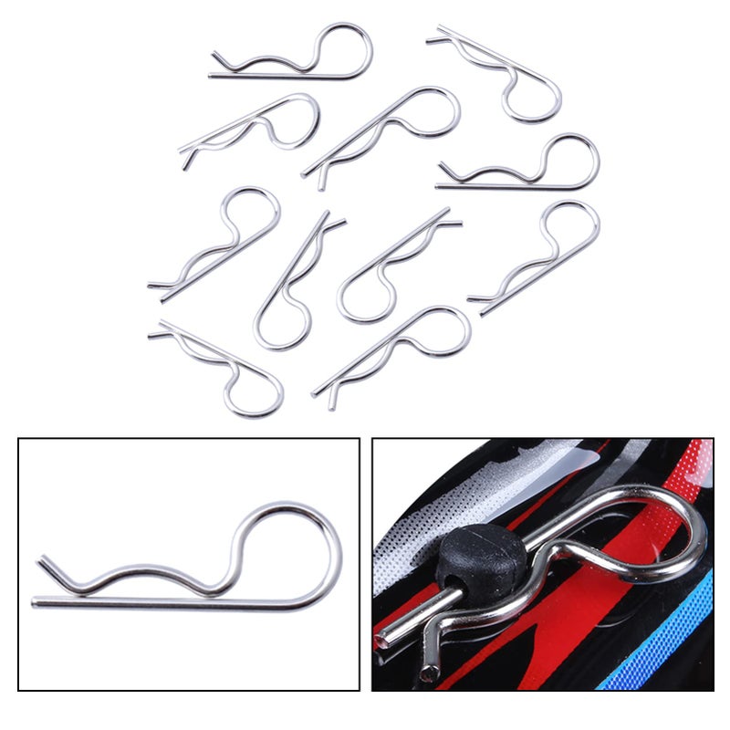Hobbyfire 100PCS Universal RC Body Clips Pins for All 1/10 1/12 Scale Traxxas Redcat Axial SCX10 Losi HPI Himoto HSP Exceed RC Car Parts Truck Buggy Shell Replacement (Silver) - Image 2