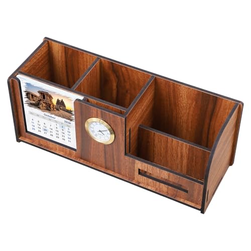 Deskart Stylish Pen Holder Stand with Clock, Two Years Calendar, Business Visiting Card & Mobile Holder | Multipurpose Desk Organizer for Office Desk and Gifting - Image 3