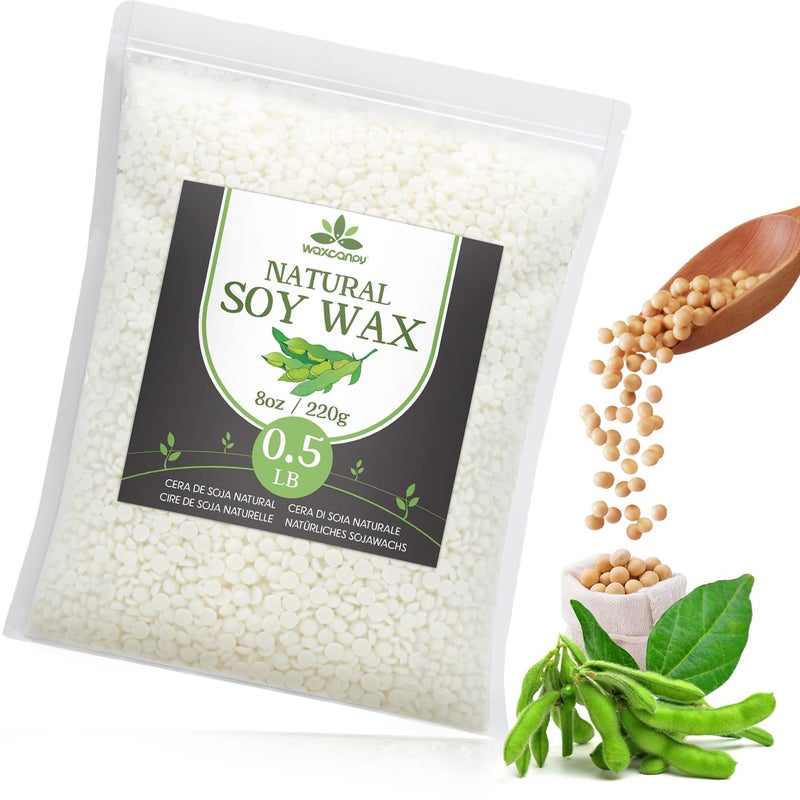 Waxcanpy Soy Wax, Waxcanpy Natural Soy Wax for Candle Making, Organic Candle Wax from Farm, No Additives, Harmless and Pure (0.5lb) - Image 1